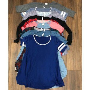 LULAROE Tee Pullover Oversized Casual Everyday Shirts Womens Sz XS LOT OF 9